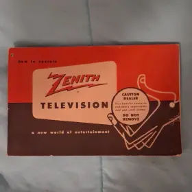 K1846R ZENITH Tv Operating Record Intact Fold