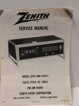 RA-52 ZENITH Fm Am Radio Digital Clock Service Manual #2