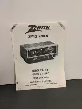 RA-63 ZENITH Service Manual Fm Am Clock Radio