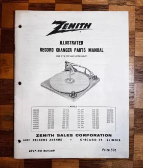 Z907-IPM ZENITH RADIO CORPORATION Illustrated Record Changer