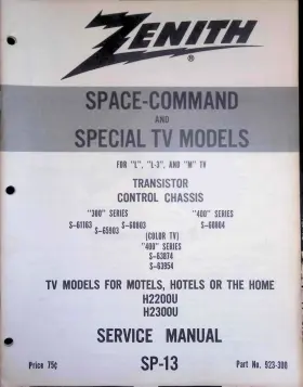 SP-13 ZENITH Space Command Remote Service Manual Chassis