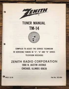 TM-14 ZENITH Tv Tuner Service Manual