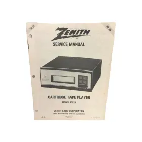 TR-35 ZENITH Service Manual Cartridge Tape Player