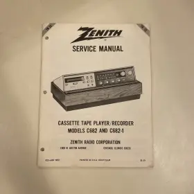 TR12 ZENITH Service Manual Cassette Tape Player Recorder