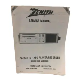 TR25 ZENITH Service Manual Cassette Tape Player Recorder