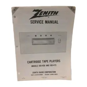 TR27 ZENITH Service Manual Track Tape Player