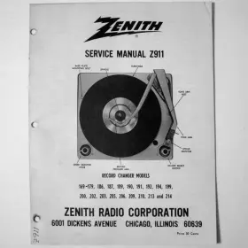 Z911 ZENITH Record Changer Service Manual