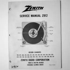 Z912 ZENITH Record Changer Service Manual