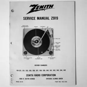 Z919 ZENITH Record Changer Service Manual