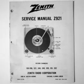 Z921 ZENITH Record Changer Service Manual