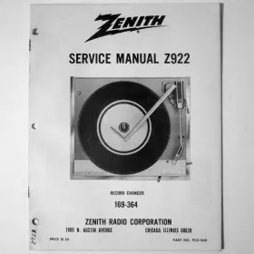 Z922 ZENITH Record Changer Service Manual