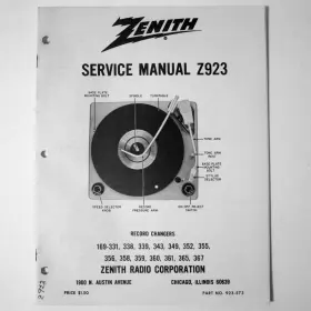 Z923 ZENITH Record Changer Service Manual