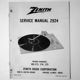 Z924 ZENITH Record Changer Service Manual
