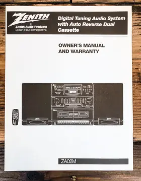 ZA02M ZENITH Stereo Owners User Manual