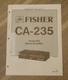 Fisher CA-235 Service Manual Integrated Stereo Amplifier