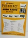 SAMS Photofact Auto Radio Series MANUAL(AR-137) Electronics Only Manual 1973