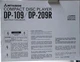 MITSUBISHI CD Compact Disc Player DP-109 DP-209R Instruction Book Owner's Manual