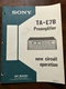 Sony TA-E7B Preamplifier Preamp New Circuit Operation OEM Vintage Genuine RARE
