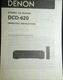 Denon DCD-620 CD Player Owners Manual Original