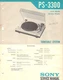 Sony PS 3300 Service Manual turntable record player Original Factory Repair Book