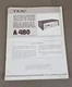 TEAC Stereo Cassette Deck A-480 Service Manual D-4312
