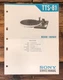 Sony TTS-81 Record Player / Turntable Service Manual *Original*