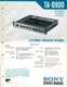 Sony Model TA-D900 Electronic Crossover Network Service Manual