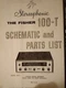 Fisher 100-T Service Manual Schematic And Parts List Tuner Pre-Amp Photocopy