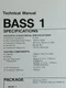 JBL Bass 1 Speakers Specifications Schematic Service Manual Original