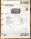 Sony TA-H2600 Stereo  Service Manual *Original*