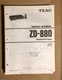 Teac ZD-880 CD Player Service Manual *Original*