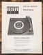 BSR MA-55 MA55 Series Record Player / Turntable  Service Manual *Original*