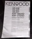 KENWOOD SURROUND RECEIVER VR-309,VR-307,VR-357,KRF-V8020D,KRF-V7020D MANUAL ONLY