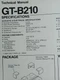 JBL GT-B210 Speakers Specifications Schematic Service Manual Original