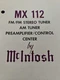 McIntosh MX 112 Tuner Preamp Control Center ORIGINAL DEALER SPEC SHEET