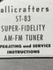 Hallicrafters ST-83 Tuner Owners Service Manual Photocopy