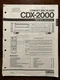 Yamaha CDX-2000 Compact Disc CD Player Service Manual Vintage Original Rare