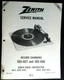 ZENITH RC-3 169-407 169-408 Turntable Service Manual Photocopy