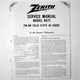 ZENITH &reg; Model B471 FM AM Solid State AC Radio Service Manual &copy; 1971 New
