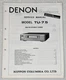 Denon TU-7.5 AM FM Stereo Tuner Service Manual, Parts List Original Shop Repair