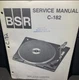 BSR C182 C-182 Turntable Service Manual Original