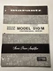 Marantz Model 510 510/M Power Amplifier Deck Service Manual Original Vintage