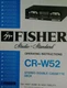 Fisher CR-W52 OEM 1985 Manual Original Factory Operating Instructions  Dual Cass