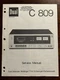 Dual C809 C-809 Cassette Tape Deck Service Manual Original Genuine OEM