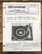 Sylvania / BSR  R/C Model C131R Record Changer Service Manual *Original*