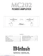Service Manual Guide For McIntosh MC 202