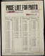 Akai GXR-82 Cartridge Tape Recorder Price List for Parts Circa 1977- Original 