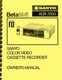 Sanyo Beta Hi-fi VCR 7200 Video Cassette Recorder OWNER'S USER MANUAL