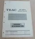 TEAC FM-AM STEREO TUNER AT-201 SERVICE MANUAL AND PARTS LIST ORIGINAL