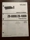 TEAC ZD-6000 ZD-4000 Compact Disc CD Player Service Manual OEM Vintage Diagrams